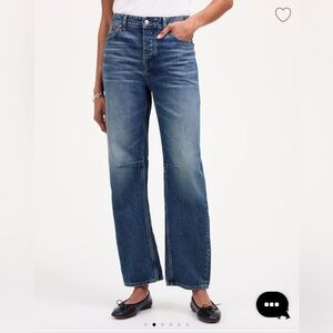 Madewell Darted Barrel Leg Jeans in Medium Blue Wash